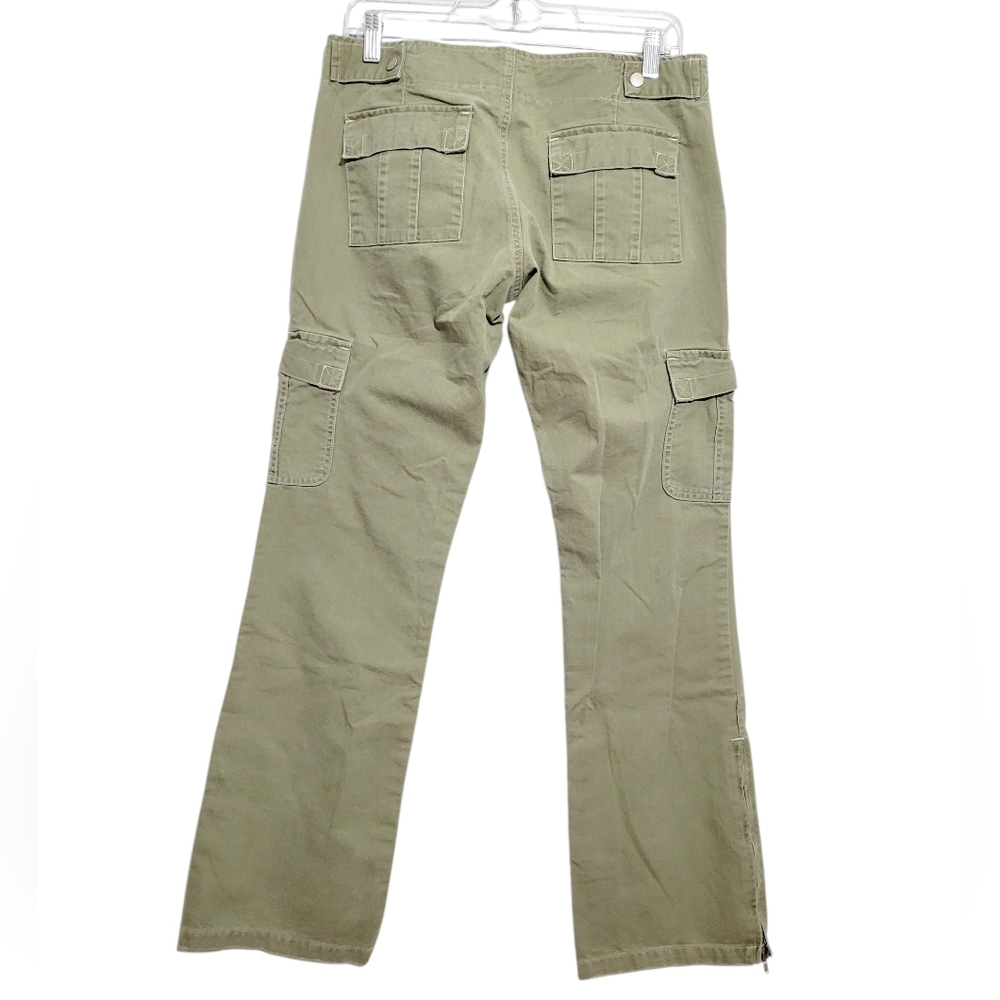 Old Navy Cargo Pants Women’s Size 8 Olive Green 100% Cotton Utility Ankle Zip - Picture 3 of 14